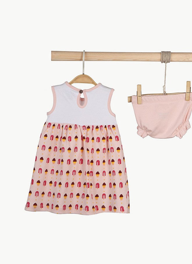 BONTOTS Infant Girls Pack of 2 Sunny Adventure & Scoops of Joy Organic Cotton Dresses - Image 5